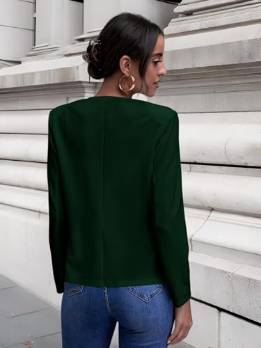 Milumia Women Long Sleeve Open Front Blazer Jacket Elegant Business Outerwear2