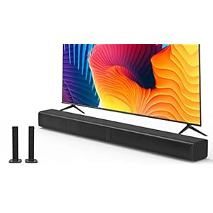 2 in 1 Separable Sound Bar for Smart TV, 2.2 Channel 32Inch Bluetooth 5.0 TV Speaker for Surround Sound System, Built-in Dual Subwoofer, Bass Adjustable, Remote Control Included(Sound Bar)