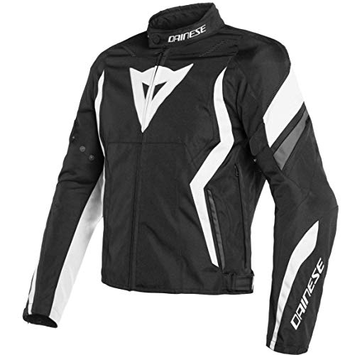 Dainese 1735212_76A_54 Edge Tex Jacket Chaqueta Moto, Negro Mate/Blanco/Ébano, 54
