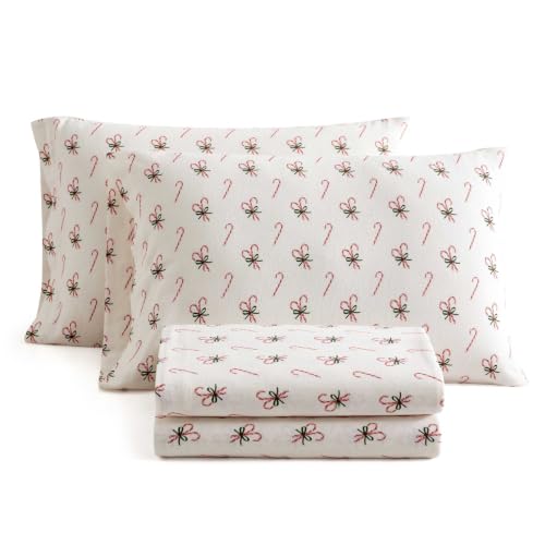 Image of Martha Stewart - Holiday King Cotton Flannel Sheet Set with Pillowcases