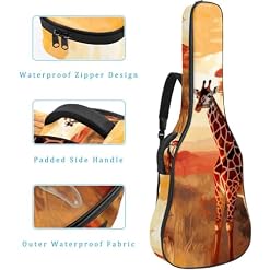 JRHEJTFZ Housse pour guitare acoustique de 1,9 cm d’épaisseur – Imperméable – Durable et élégant – Motif girafe, Multicolore., 42.9×16.9×4.7 in, Motif imprimé tendance - Les Beatles, Paul McCartney, John Lennon, RIngo Starr, George Harrison JRHEJTFZ Housse pour guitare acoustique de 1,9 cm d'épaisseur - Imperméable - Durable et élégant - Motif girafe, Multicolore., 42.9x16.9x4.7 in, Motif imprimé tendance – Image 4