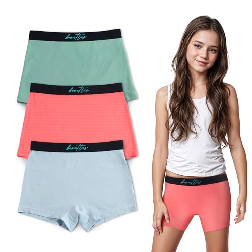 Girls' Boxer Briefs. 3-pack sampler Cotton, Modal and Nylon Mesh. Sensory-friendly. Full-coverage. Super soft. Tagless.2