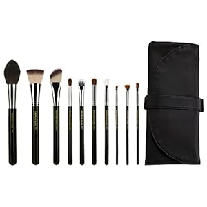 Bdellium Tools Professional Makeup Brush Maestro Series – The Key Essential 10pc. Brush Set with Roll-Up Pouch