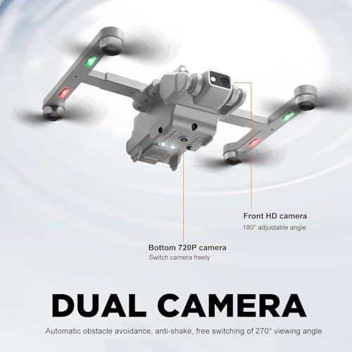 Image of RAHU Drone with Dual Camera 1080P for Beginners, RC Quadcopter Foldable Drone with Brushless Motor, Altitude Hold, Headless Mode, One Key Start, 2 Batteries for 30mins Flight,RG700pro
