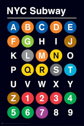 Panneau en Métal Plan Authentique Et Rétro du Métro De New York (Mta) + Alphabet du Métro en Bonus. Personnalisé Plaque Metal Cadeau d'anniversaire pour...