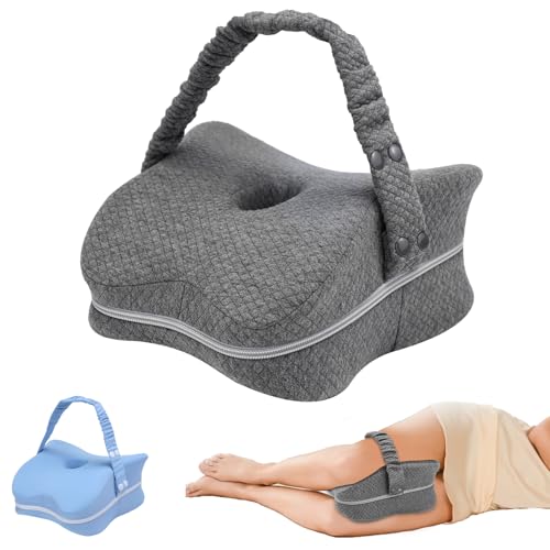 Knee Pillow for Side Sleepers & Sciatica Pain Relief, Memory Foam Leg Pillow for Side Sleeping with...