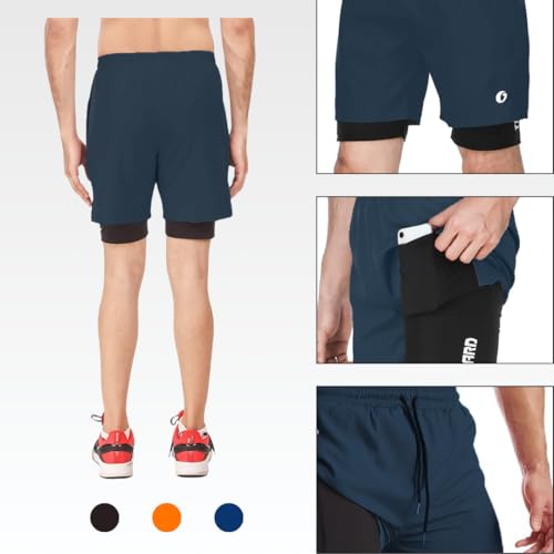 Image of Oysters Men's 2 in 1 Workout Shorts for Men with Phone Pockets