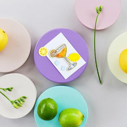 GLOBLELAND Conjunto de carimbos transparentes e matrizes de corte para fazer cartões, bebidas, vinho