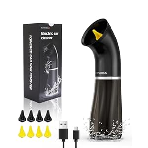 Upgraded Electric Ear Cleaner,Earwax Removal with 250ML Dual Water Tank Design,4 Water Pressures for Powerful Cleaning,8 Soft Earbuds,Type-C Charging,IPX7 for Safe and Effective Earwax Flushing(Black)