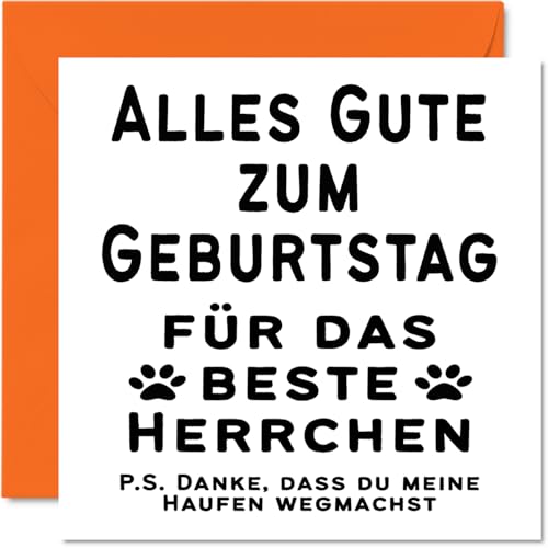 Papa Prints Hund-Geburtstagskarte – Witziges Design Für Männer & Frauen, Inkl. Umschlag, 145x150 Mm