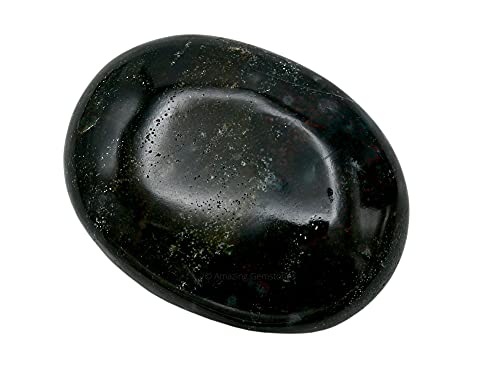 Image of Amazing Gemstone Bloodstone Crystals and Healing Stones - Large Palm Stone Crystals Piedra - Crystal for Good Luck, Balanced Positive Energy, Meditation - Unique Stocking Stuffers and Gifts for Women