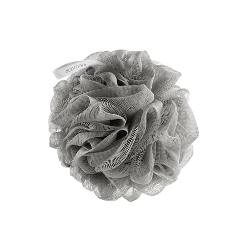 ECOTOOLS, EcoPouf Delicate gąbka do kąpieli, podwójna tekstura, miękka peeling, siatka z recyklingu, czyszczenie 2 w 1, wegańskie