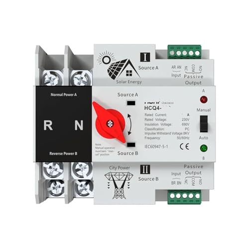 Onduleur photovoltaïque ATS commutateur conversion automatique énergie solaire 2P 60A
