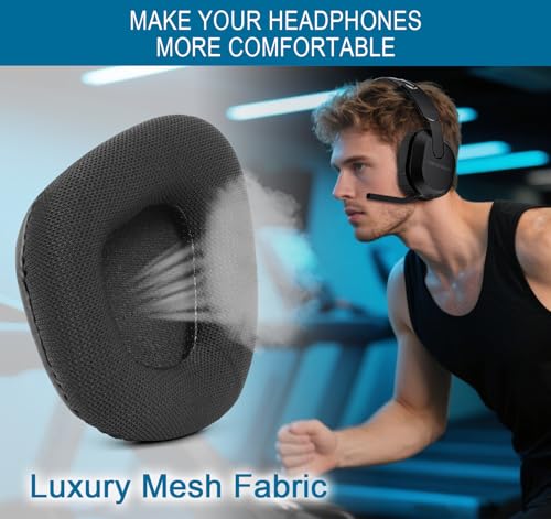 Cojines de malla para Turtle Beach Stealth 600 Gen2/600 Gen3/500 XB - Negro | Almohadillas de reemplazo con espuma para aislamiento de ruido miniatura 5