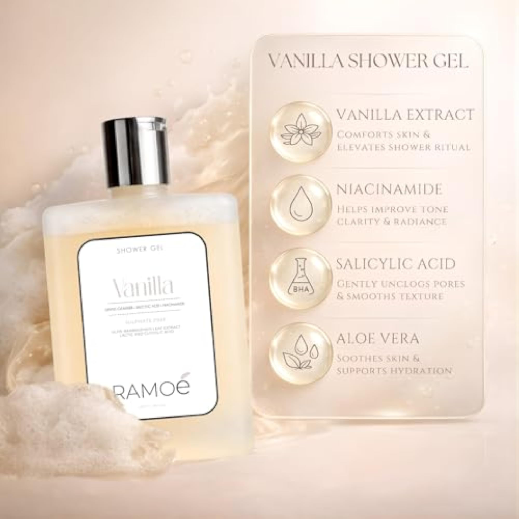 Vanilla Shower Gel | Sulphate Free Silicone Free Paraben Free