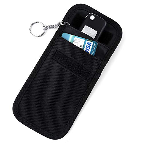 ACBunji Car Key FOB Signal Blocker Case Keyfob RFID Signals Shielding Pouch Cage Wallet Antitheft Lock Devices Privacy Protection (Long Size - Black)