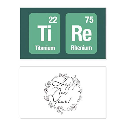 Tarjeta de Año Nuevo sobre ciencia química de neumáticos para felicitación navideña