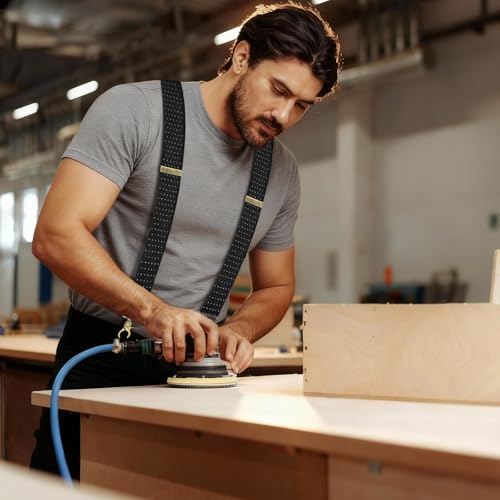 Image of Suspenders for Men, Adjustable Suspenders Gold Clip with Elastic Straps Y-Back Construction Heavy Duty for Work