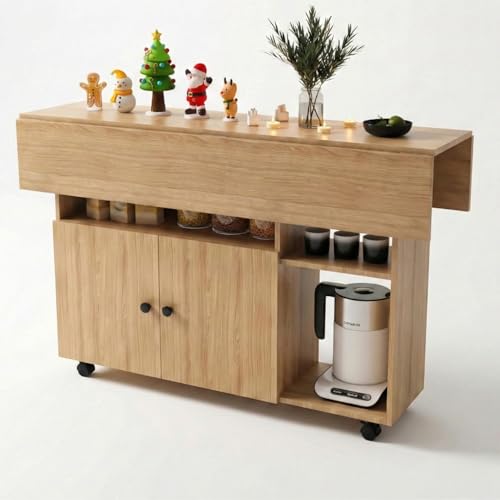 FFO Foldable Dining Table for Home for 4 Seater Space-Saving Wooden Folding Dining Table with Storage & Drawers, Portable with Wheels, Ideal for Small Spaces and Dining Rooms DIY.