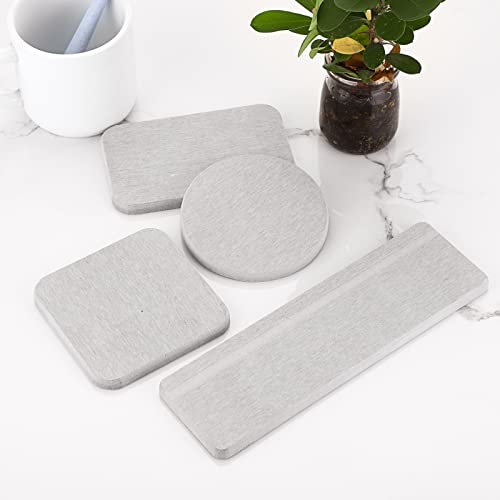Ownmy Set Of 4 Water Absorbent Diatomite Drink Coasters, Diatomaceous Earth Soap Holder Water Drying Soap Saver Dish Toothbrush Holder Set For Bathroom And Kitchen (Light Grey) #TOP4