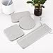 OwnMy Set of 4 Water Absorbent Diatomite Drink Coasters, Diatomaceous Earth Soap Holder Water Drying Soap Saver Dish Toothbrush Holder Set for Bathroom and Kitchen (Light Grey)