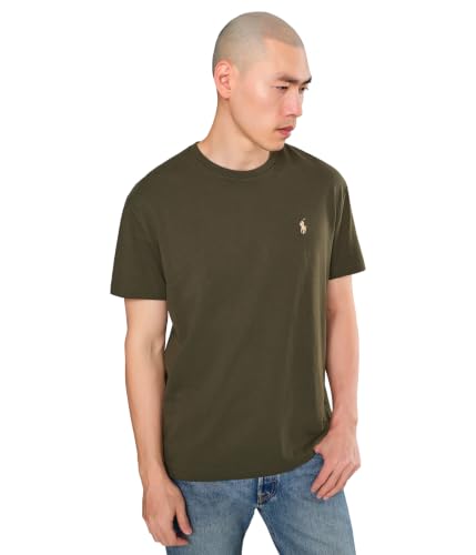 Image of POLO RALPH LAUREN, Men's, Classic Fit Jersey Crew Neck T-Shirt, Company Olive, XX-Large