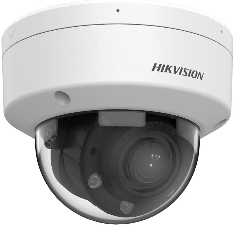 HIKVISION DS-2CD1743G2-LIZU (2.8–12mm) 4MP Dual-Light Varifocal Dome Network Camera, Built-in Mic, MD 2.0 Detection, IP67 Outdoor, Motorized Lens