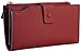Travelambo Womens RFID Blocking Large Capacity Luxury Waxed Genuine Leather Clutch Wallet Multi Card Organizer (ReNapa Red Deep)