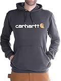 Carhartt Signature Logo Sweatshirt, Sudadera Hombre, Gris Carbón Jaspeado, L