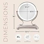 Zadro 12" Glamour LED Makeup Mirror with Lights and Magnification 5X/1X Touch Control Mirror with Lights for Makeup Desk (X-Large | 12" W x 16" H | Satin Nickel) - Image 2