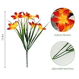 unlemoni 12 Pcs Artificial Fall Flowers for Outdoors, UV Resistant Plastic Silk Fake Orange Flowers Autumn Plants for Indoor Outside Garden Porch Window Box Pot Wedding Entryway Decor - Image 3