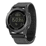 NORTH EDGE LITECORE Orologio digitale da uomo, 42 g, leggero, senza app, contapassi, con bussola, cronometro, conto alla rovescia, retroilluminazione EL, resistente all'acqua fino a 50 m, cinturino in