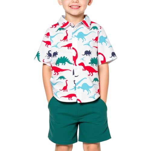 Image of Little Bitty Toddler Boy Clothes Boys Summer Outfits Cotton Short Sleeve T-Shirt & Shorts Set 2-7Yrs