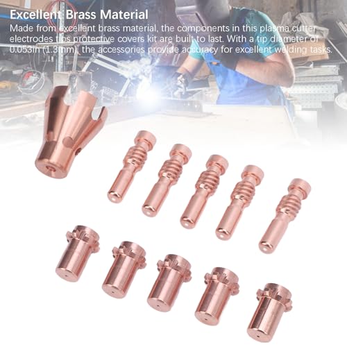 11 Pcs Plasma Cutter Consumables Kit for ProCut 55, 80 Series, MIG Welding Gun Accessory Kit Plasma Cutter Electrodes Tips Protective Covers with Storage Box