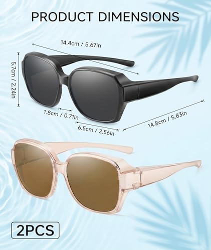 Image of 2Pcs Sunglasses Oversized for Women, Sunglasses Women; Fashion Accessory for Daily Styling and Travel, Oversized Sunglasses for Women with Flattering Design, Suitable for Various Face Shapes