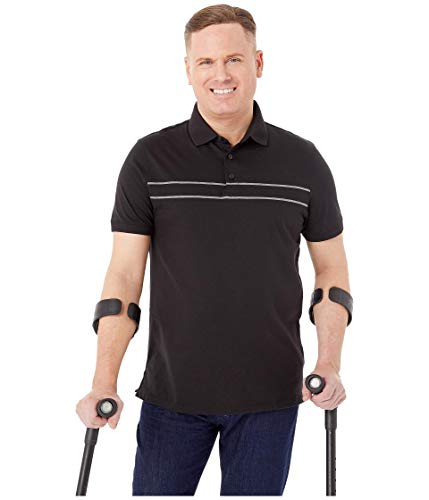 Calvin Klein Short Sleeve Solid Strip Polo Black Combo MD