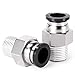 Tailonz Pneumatic Male Straight 1/4 Inch Tube OD x 1/8 Inch NPT Thread Push to Connect Fittings PC-1/4-N1 (Pack of 10)