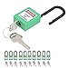 10 Set Safety Padlock , 38mm/1 . 5in Safety Padlock Engineering Plastics Safety Padlock and Tagout Locks for Factories Construction Sites , Dielectric thermoplastic Safety Padlock (Green)
