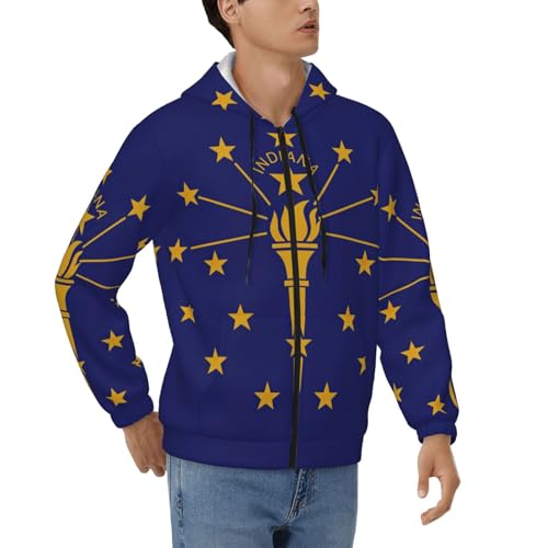 Sweat à capuche homme motif drapeau Indiana : le cadeau idéal pour les amoureux des États-Unis