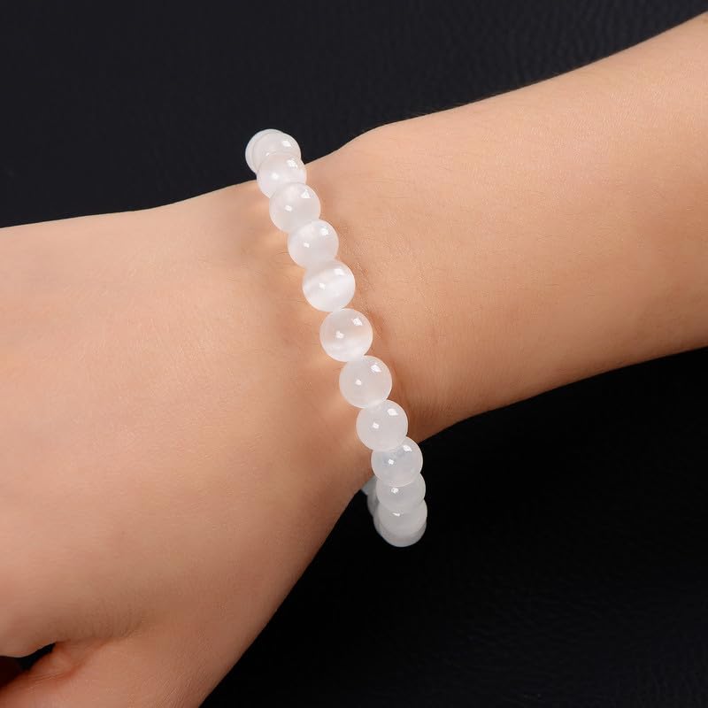 Bracciale con perline, braccialetti elasticizzati con perline rotonde per regalo da donna e uomo