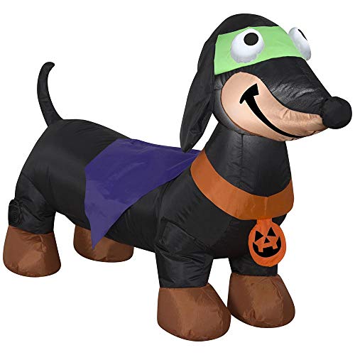Perro inflable de Halloween Gemmy 4' con luces LED