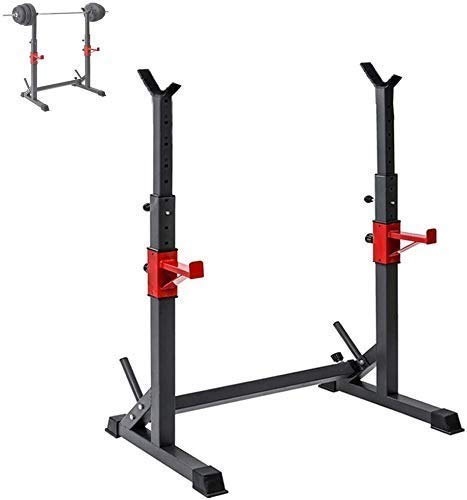 OTQEFTN Adjustable Squat Rack,Multifunction Barbell Free Bench,Press Portable Dumbbell Rack for Full Body Workout Indoor Home Barbell Rack Squat Stand B Bench Press R