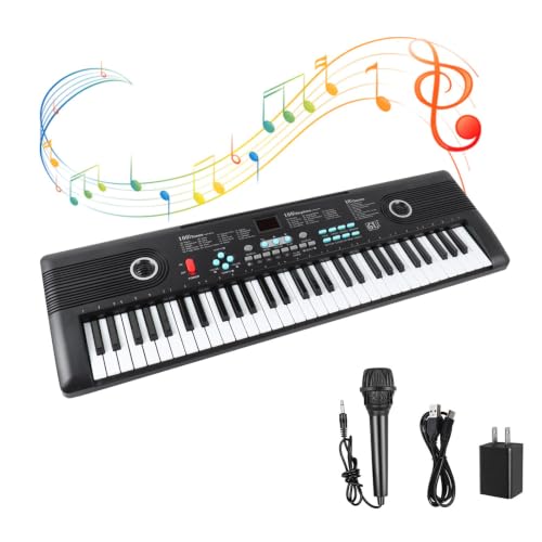 61 Key Keyboard Piano with Built-in Speaker and Microphone, Portable Electronic Digital Piano for Beginners, Perfect Musical Starter Instrument, Ideal Gift for Aspiring Musicians