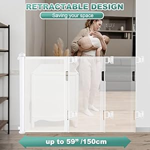 Retractable-Baby-Gate-Dog-Gate-Wiscky-Extra-Wide-Safety-Gates-for-Babies-and-Pet-33-Tall-Extends-to-59-Wide-Easy-to-Roll-and-Latch-Dogs-Gate-for-Doorways-Stairs-Hallways-IndoorOutdoor-White - Cucciolini Doodles   Retractable-Baby-Gate-Dog-Gate-Wiscky-Extra-Wide-Safety-Gates-for-Babies-and-Pet-33-Tall-Extends-to-59-Wide-Easy-to-Roll-and-Latch-Dogs-Gate-for-Doorways-Stairs-Hallways-IndoorOutdoor-White