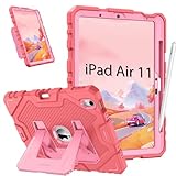 FINTIE Funda para iPad Air de 11 Pulgadas (2025/2024) M3/M2 (no para iPad 11 A16 2025), Funda Protectora Resistente a Prueba de Golpes con Soporte Integrado para niños y niñas, Pink