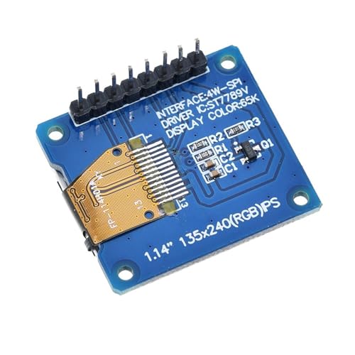 Image of amiciVision 1.14 Inch IPS Full-Color TFT Display Module | 135x240 HD Resolution | ST7789 Driver IC | 3.3V 8-Pin 4-Wire SPI Interface LCD Screen for Ardiuino, ESP32, Pi & DIY Electronics Projects