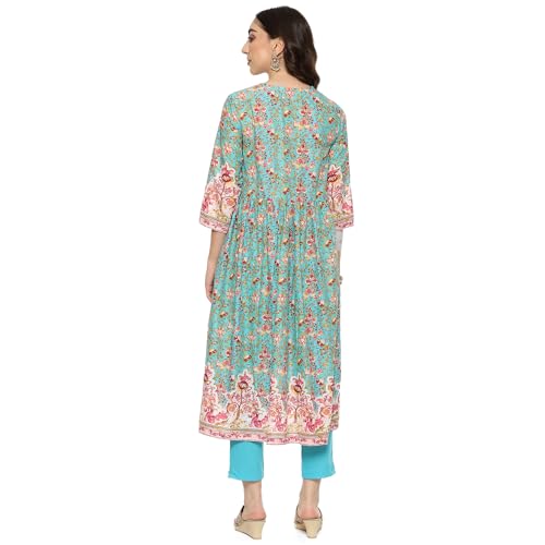Image of BIBA Women Biba Women Cambric Narrow Suit Set(SKDSKD8078E Green S)
