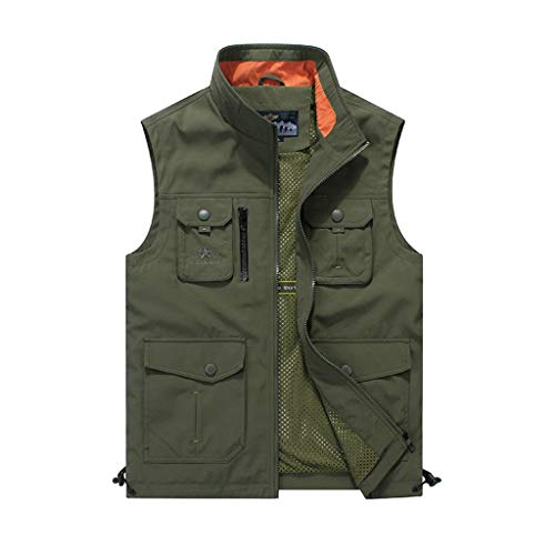 LSZ Herren Weste Frühling und Sommer dünne Outdoor lose Overalls mehr Taschenweste wasserdichte Anglerweste Westen (Color : B, Size : XXXL) Cover