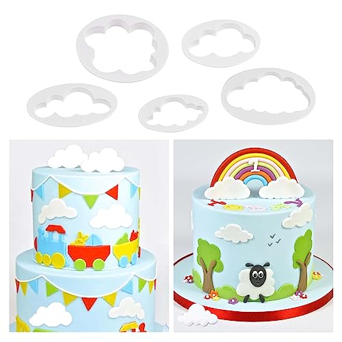 5 pezzi nuvola stampo pezzo pasticceria, plastica