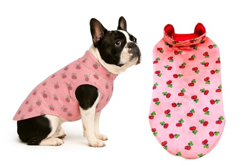 Image of The Pets Company Dog Winter Coat Jacket, Cloth, Windproof, Reversible, Light Weight, Washable, Ultra Warm Thick Fleece Lined Dog Vest for Cold Weather Protection, (Pink Cherry, Small - Med - 16 Inch)
